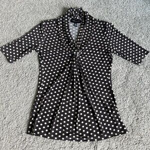 Premise 3/4 Sleeve Polka Dot Top-Size XS